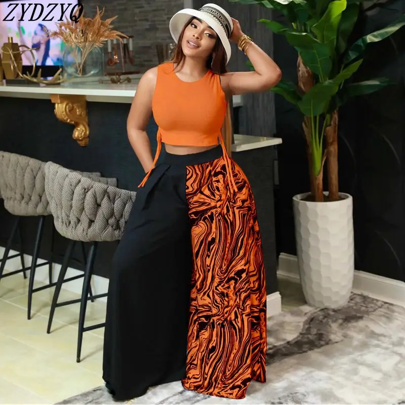 

ZYDZYQ Sexy 2 Piece Set Women Summer Colorblock Loose Crop Top Skirt Sets Y2k Clothes Club Vacation Outfits Streetwear Wholesale