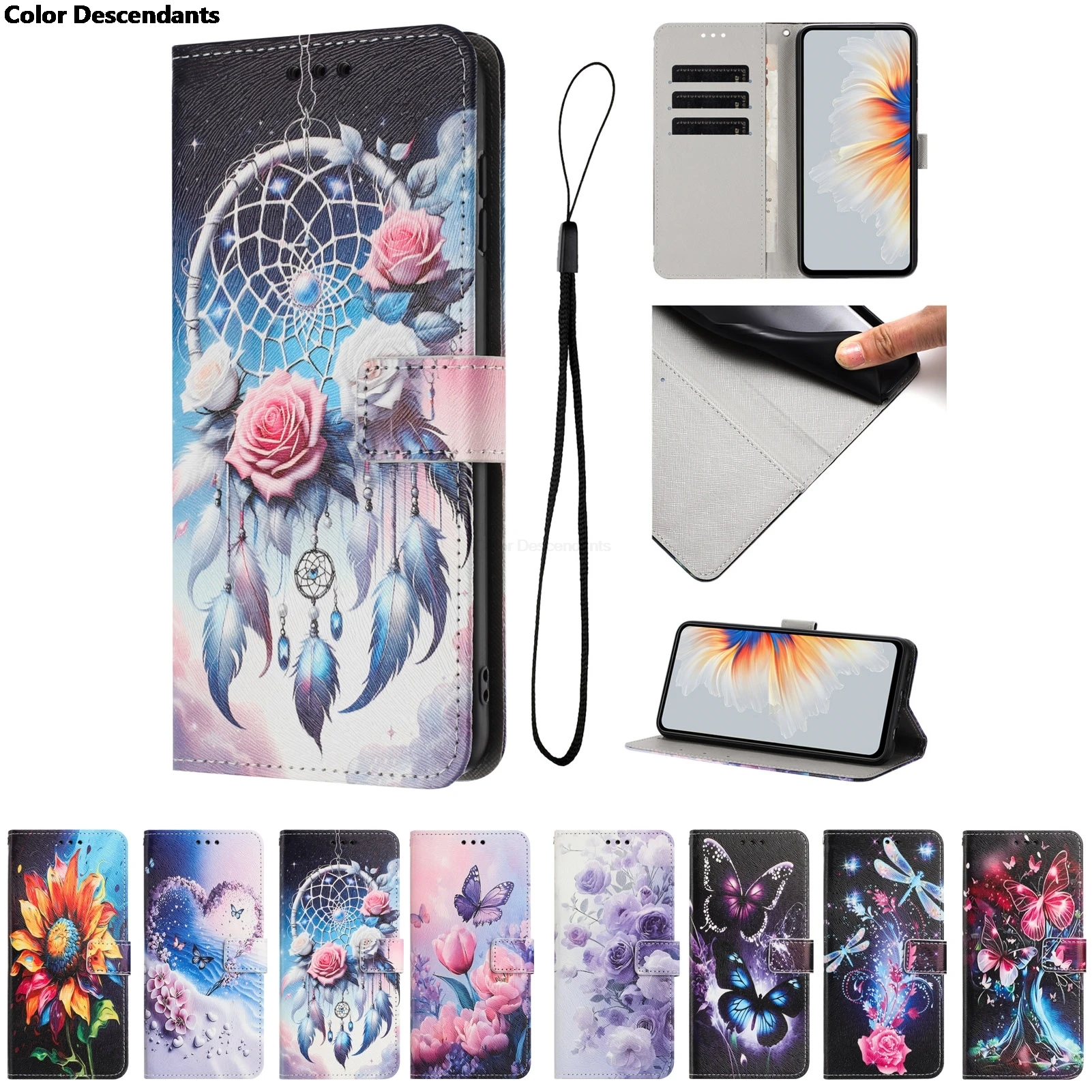 Чехол с рисунком колокольчиков-бабочек для Tecno Spark Go 2024 2025 2023 K17 Pop 7 8 9 5G 4G кобура