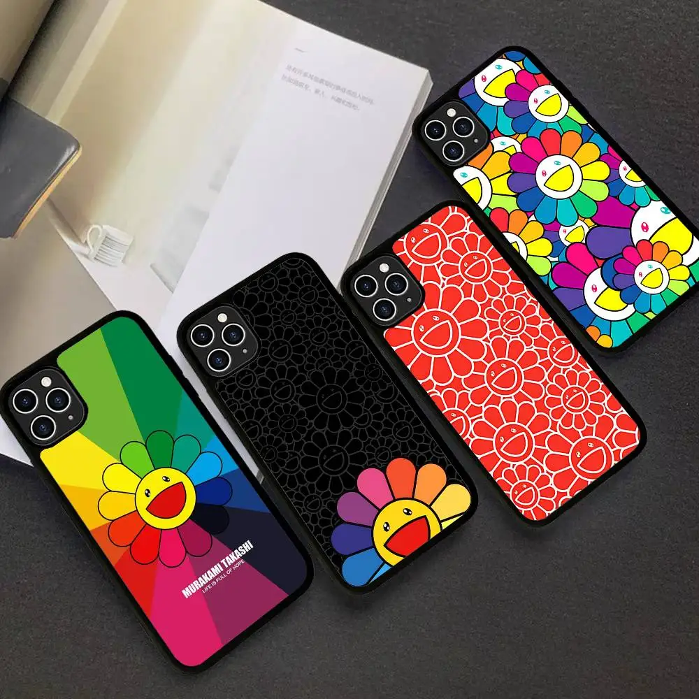 Фото Японский художественный чехол для телефона M-Murakami T-Takash для iPhone 17 16 Pro Max Air 13 12 Mini 14 15 Plus 11, задняя крышка из PC+TPU №4