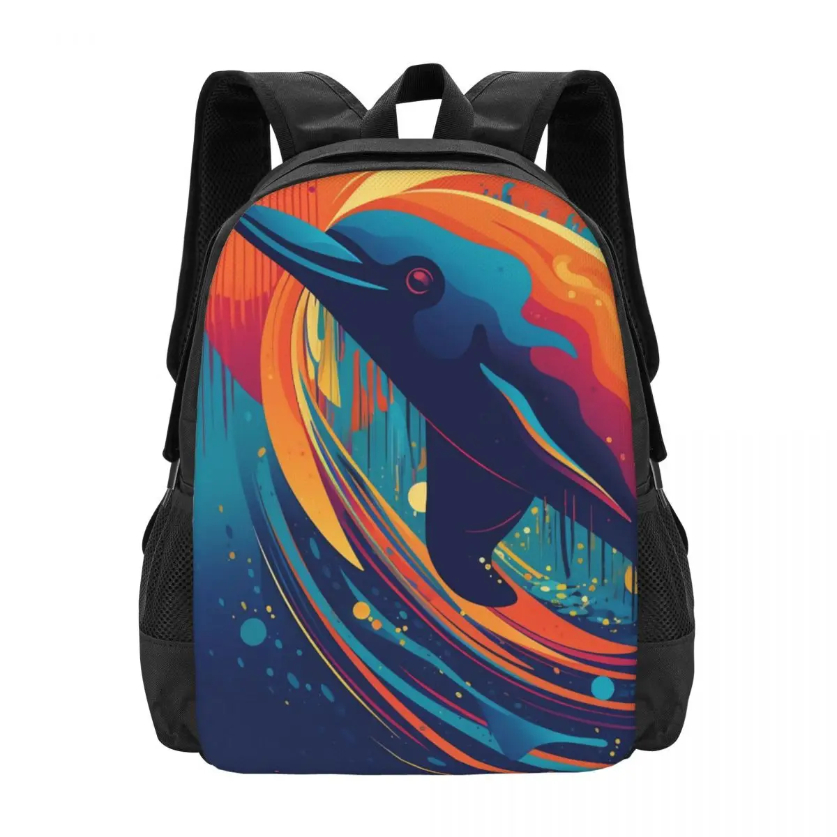 

Рюкзак с изображением дельфина, красочные дорожные рюкзаки, мужские милые школьные ранцы, рюкзак с красочным принтом