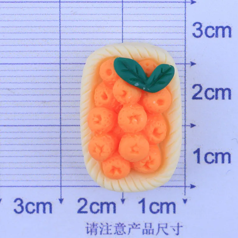 

1pcs resin simulation Cartoon Fruit basket orange 23mm Embellishment Cabochons Scrapbooking Hair Bow Center DIY