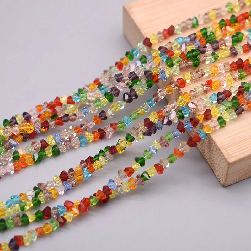 

3mm 135pcs/lot Transparent Triangle Crystal Glass Beads Charms Spacer Loose Glass Beads For Jewelry Making DIY Earring Necklace