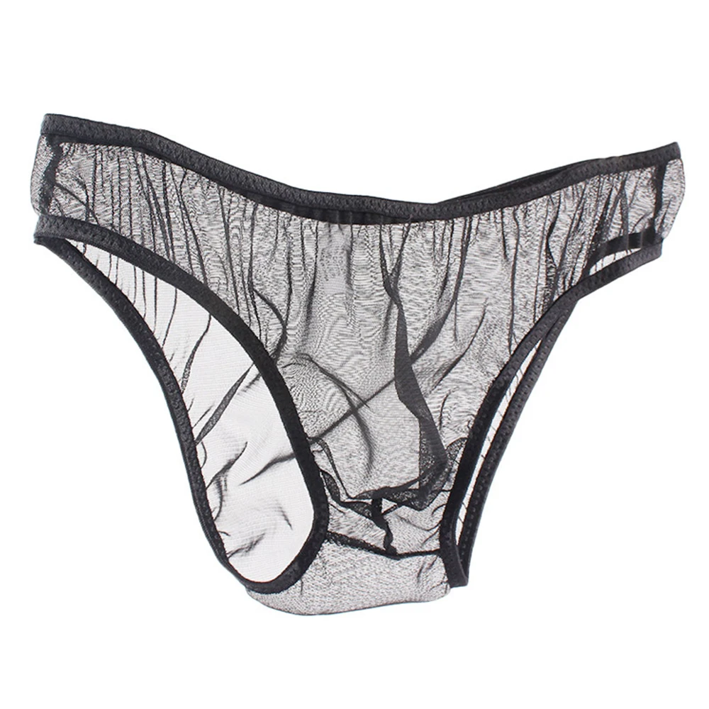 

See-Through Mesh Underpants Men Slip Sexy Homme Gays Underwear Breathable Panties Men Bulge Men's Thong Briefs 2022