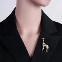 cartoon giraffe brooch fashion brooch collar pin alloy scarf buckle for women ladie fashion jewelry coat sweater clothing decor