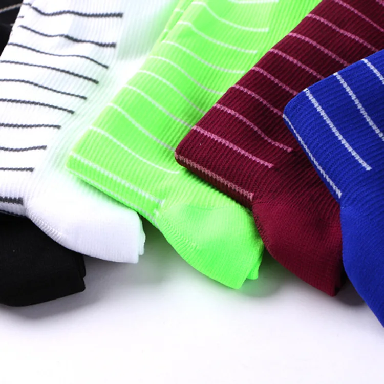 Men's Elastic Compression Socks knee-high Striped Sports Long Compression Ankle Socks Quick Dry Socks Running Socks Sokken
