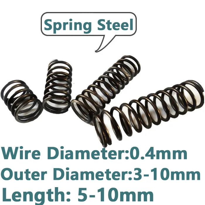 

10PCS Small Spring Y-type Compression Spring Compression Steel Spring Steel 0.4mm