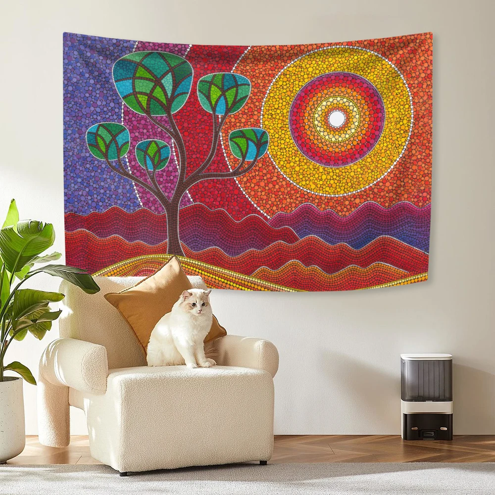 Мандала дерево жизни гобелен 100% полиэстер