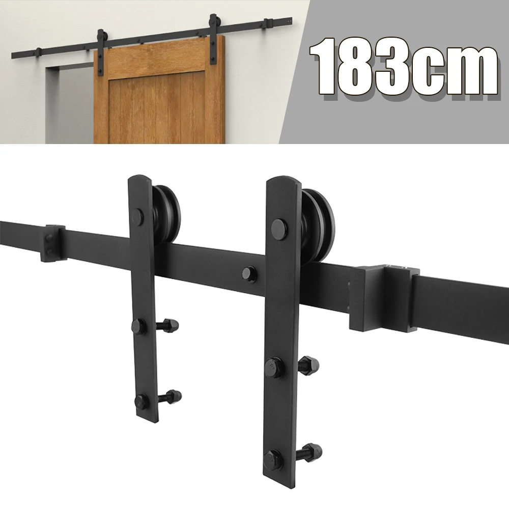 

Single-door Door panel tail Straight hook Home tool accessories A set 183cm/200cm Barn door hanging rail HWC