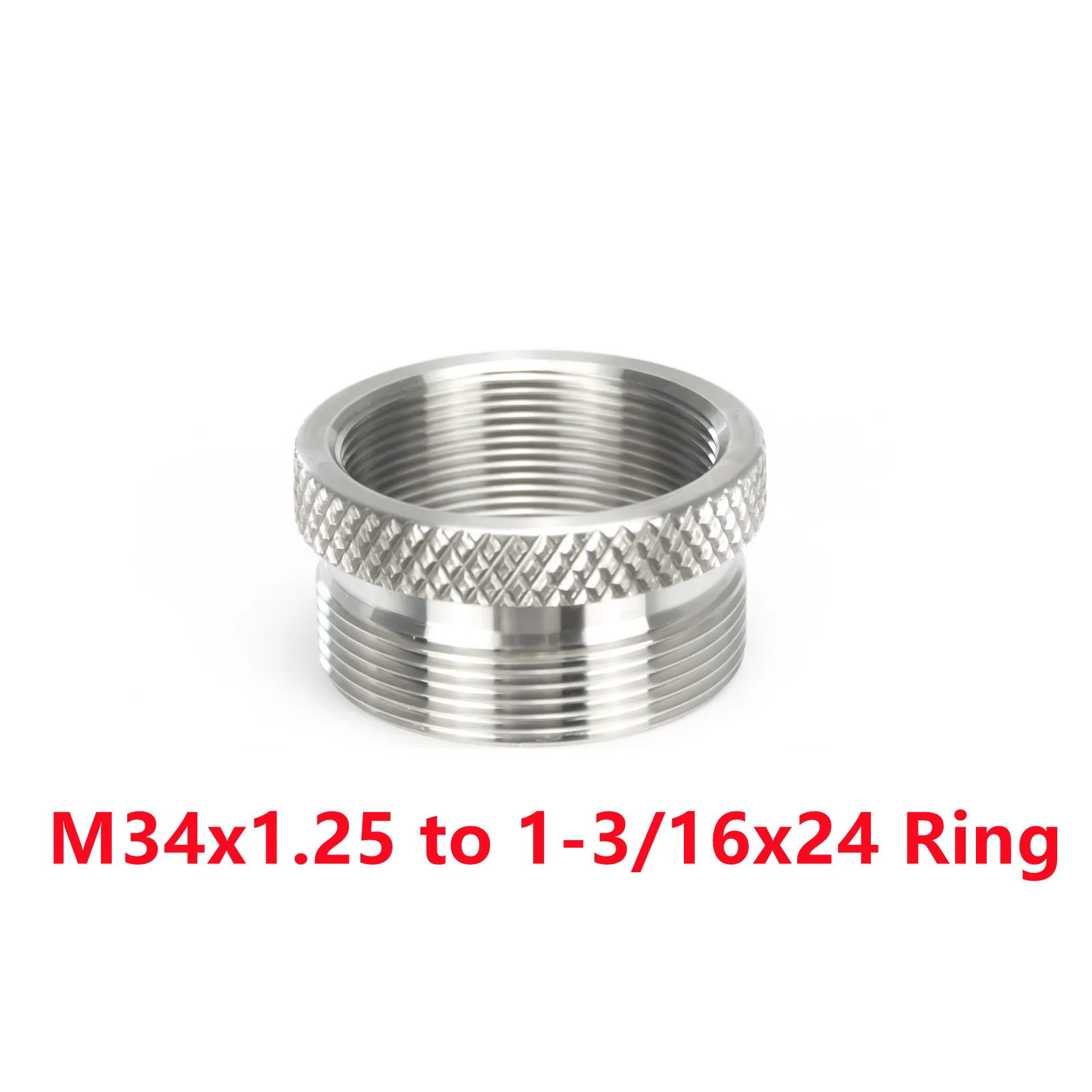 

Переходное кольцо M34x1.25 к 1-3/16x24 (1,1875x24) из нержавеющей стали, переходник QD для чистящей трубки 1,45x7/бустера/трилуга