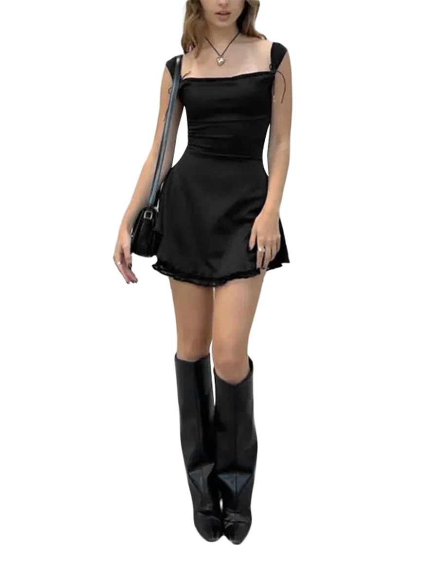 

Women s Sexy Deep V Neck Ruched Wrap Dress Spaghetti Strap Sleeveless Backless Bodycon Club Mini Dress