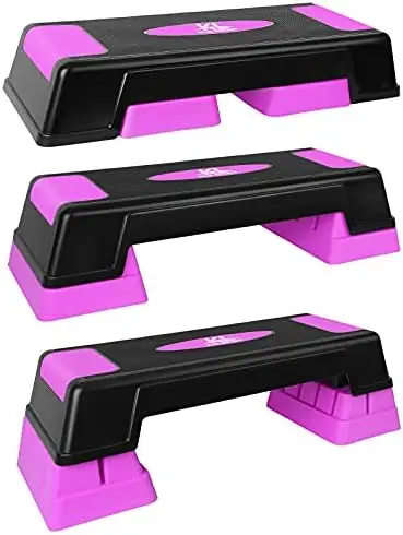 

30" Adjustable Workout Aerobic Stepper in Fitness & Exercise Step Platform Trainer Stepper w/Risers for Strength, Stabil