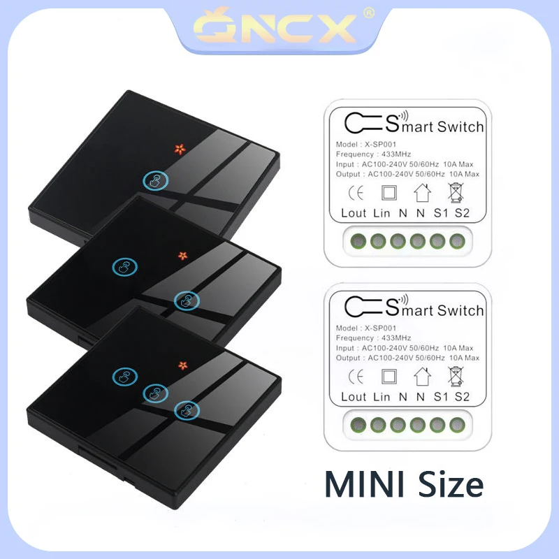Беспроводной смарт-переключатель QNCX с поддержкой Wi-Fi 1/2/3 кнопок сенсорная