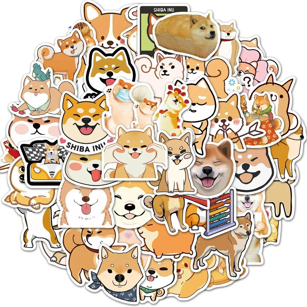

10/30/50PCS New DIY Shiba Inu Cartoon Personality Creative Computer Bed Table Car Chair Decoration Waterproof Sticker Wholesale