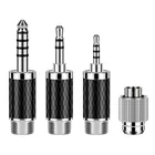 Самоблокирующийся штекер для наушников 2,5 мм 3,5 мм 4,4 мм 3 в 1 с родиевым покрытием, разъемы AUX для паяльных проводов, Переходник 3,5 2,5