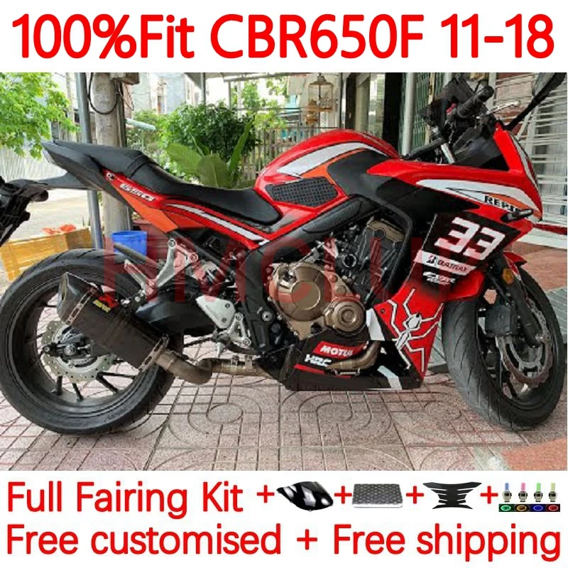 

CBR650 F For HONDA CBR 650F 650 CC CBR650F 2011 2012 2013 2014 2015 2016 2017 2018 CBR-650F 11 18 Fairings glossy red 61No.28