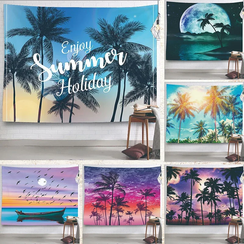 Пляжный гобелен Ashou Coast Настенный декор морской пейзаж украшение для дома
