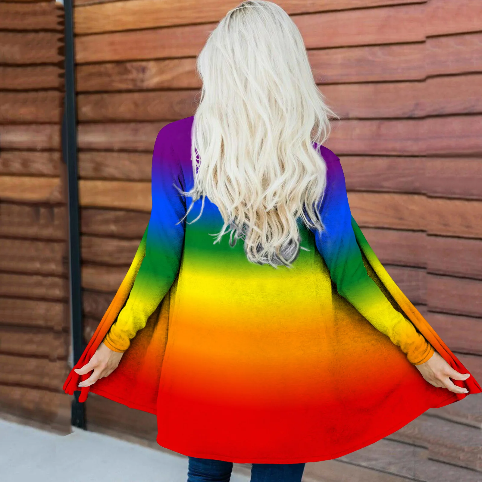 Красочный модный и удобный Новый Повседневный Кардиган с длинным рукавом