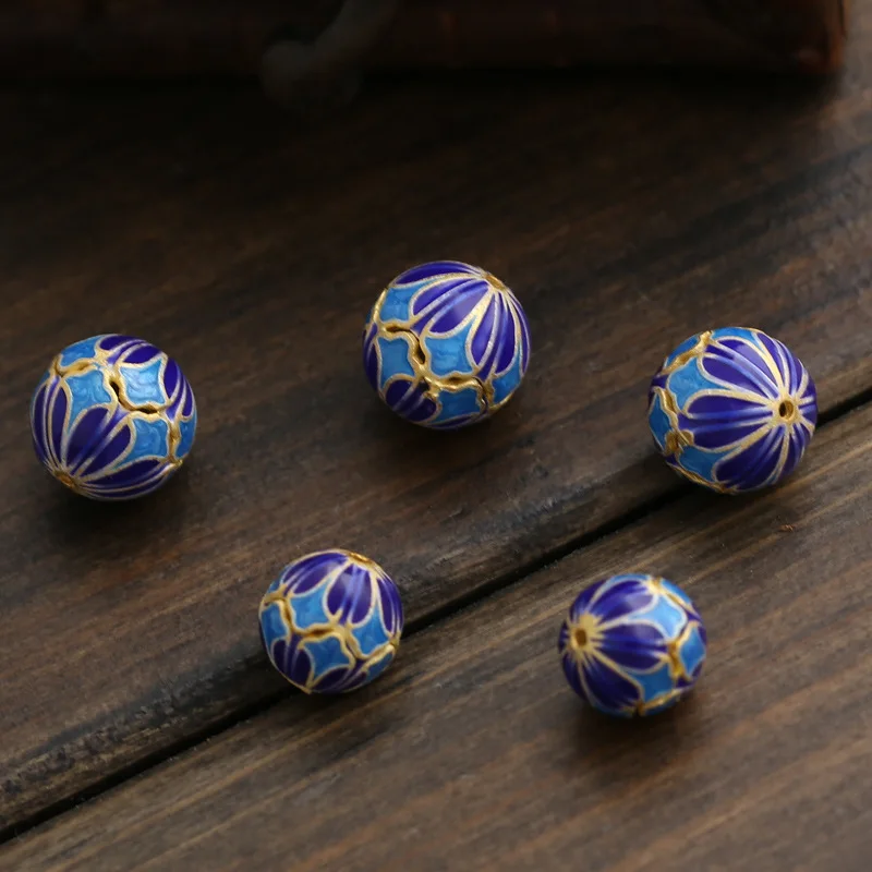

10PCS Beautiful Ethnic Style Hollow Enamel Color Loose Spacer Bead DIY Accessories For Jewelry Making Design wholesale