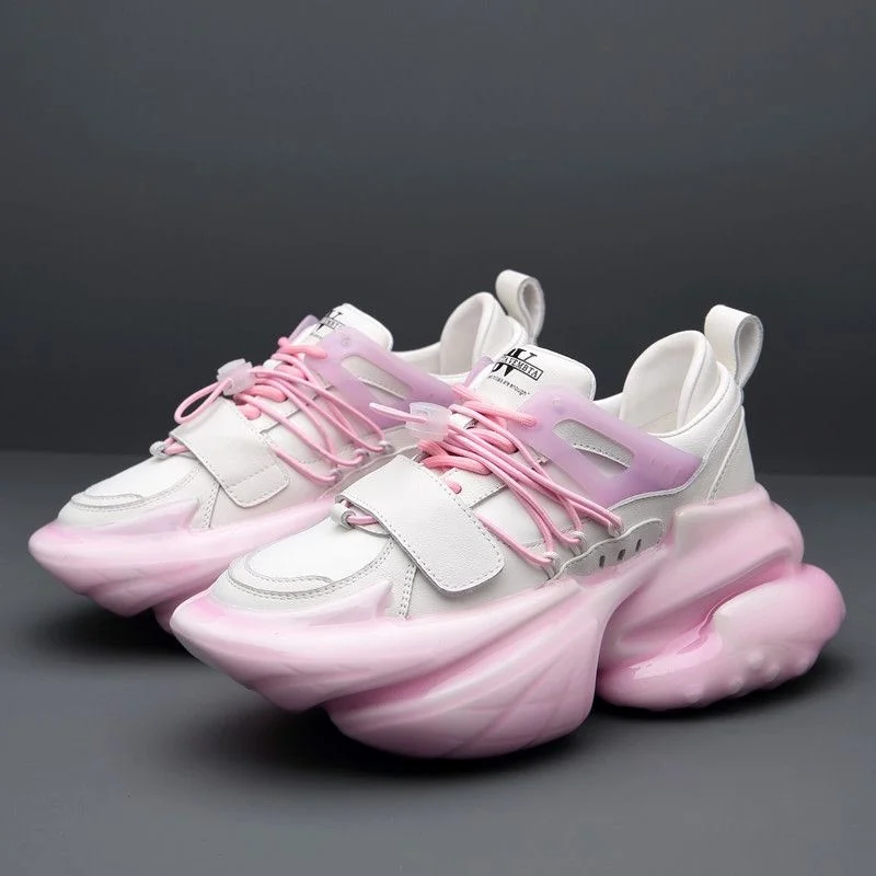 Кроссовки на платформе для мужчин и женщин модная дышащая Уличная обувь плоской