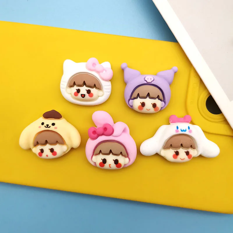 

20pcs Sanrioed Flat Back Resin Animal Scrapbooking Phone Case/ Haipin DIY Jewelry Craft Decoration Accessories Kawaii