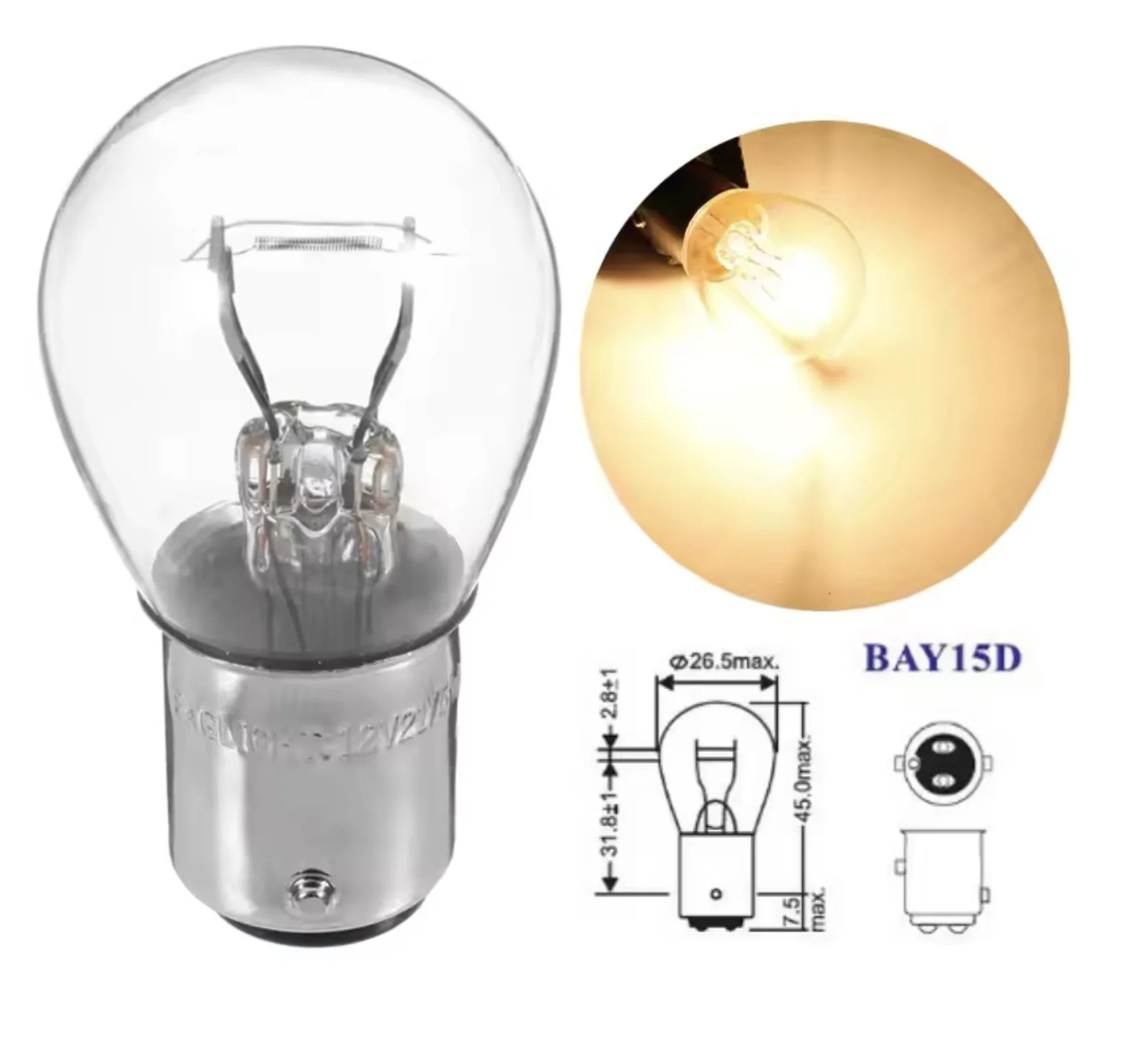 

Комплект Из 2 Галогенных Ламп 1157 P21/5W BAY15D 12V 21W, Многоцветные