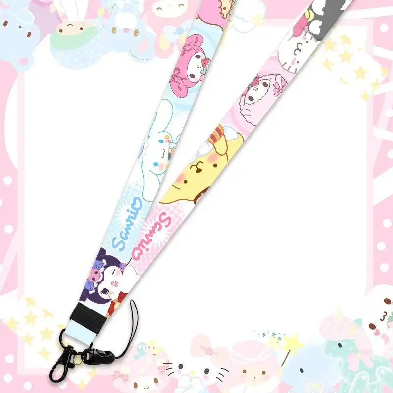 i na klucze Sanrio Anime Kuromi Cinnamoroll Melody Lina do kluczy Karta fitness Etui karty bankowe Wisząca lina Mobilny haczyk z kreskówek