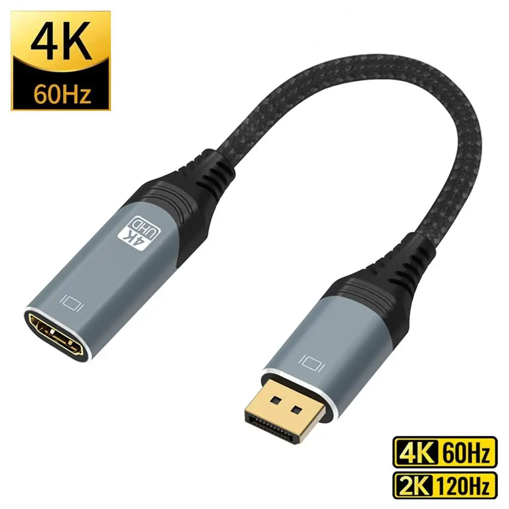 

4K DisplayPort To HDMI-Compatible Adapter Converter 4K 60Hz 4K 30Hz 2K 1080P Display Port Male DP To Female HDMI Cable for PC TV