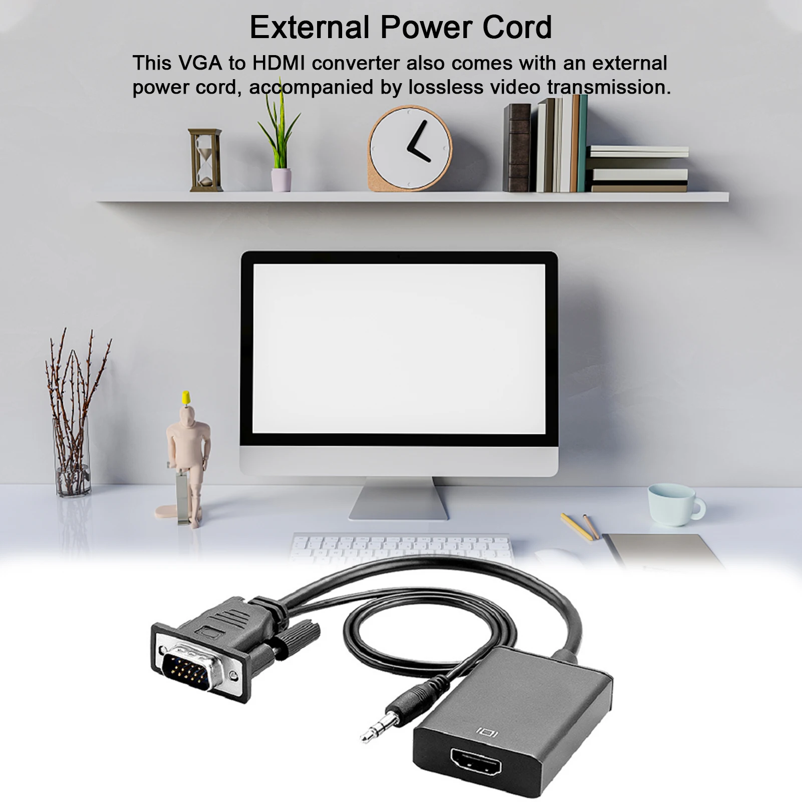 

VGA To HD MI Adapter With Audio Lead For Computer type connector Male To Female Converter To TV With macbook portable for cable