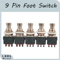 5pcs 9 pin 3pdt guitar effects pedal box stomp foot metal switch true bypass guitar parts accessories