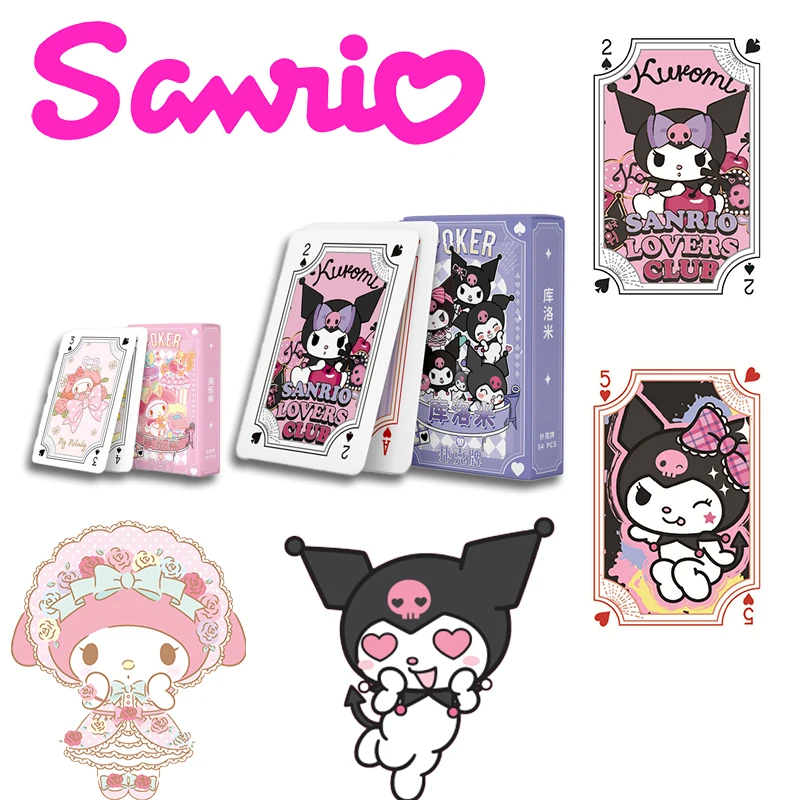 54 листа/коробка Sanrio Kuromi покерная Аниме Фигурка ЛОМО карта Милая мультяшная детская игрушка мальчик девочка подарки для друзей игра колода
