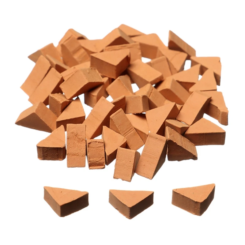 

100PCS 1/16 Scale Simulation Miniature Triangle Red Brick Model for DIY Fairy Dollhouse Garden Accessories Toy
