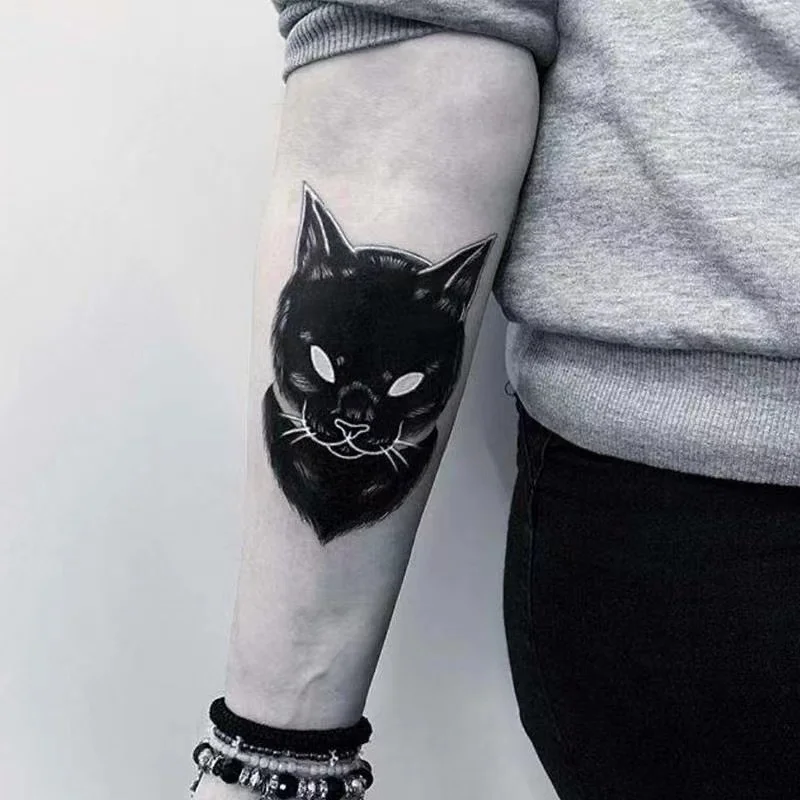 

Sdotter 1PC Black Cat Temporary Tattoo Stickers For Men Women Arm Body Art Animal Waterproof Fake Tatoos Party Cool Decals Tatto