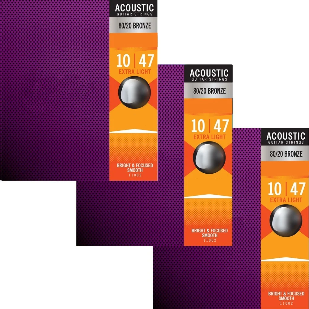 3 комплекта струн для акустической гитары из фосфористой бронзы 16002 16027 16052 16077 16102