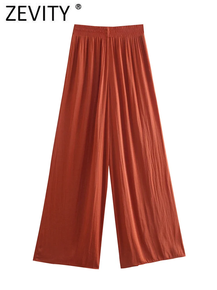 Zevity женские модные однотонные плиссированные широкие брюки с эластичной талией