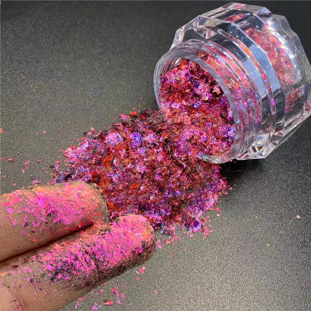 

1Box Aurora Nail Glitter Flakes Irregular Sparkly Gradient Chameleon Opal Flakes UV Gel Polish Manicure DIY Nail Art Sequins