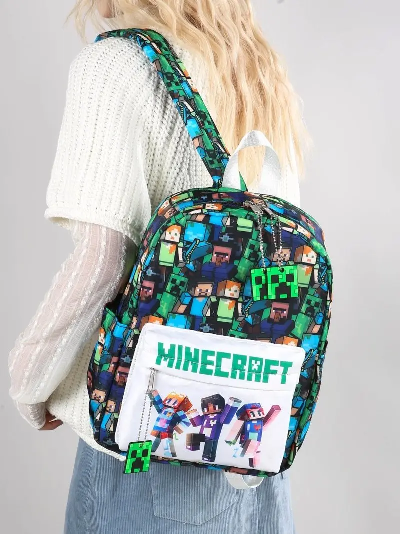 Рюкзак Minecraft с граффити-принтом, легкий школьный рюкзак, повседневная дорожная сумка для мужчин и молодых людей, для использования на открытом воздухе и в колледже (art.: 3920db606bb66) - 3920db606bb66