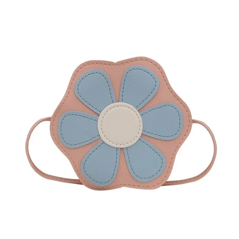 Lovely Baby Girls Flower Coin Purse Fashion Children Crossbody Bags PU Leather Kids Shoulder Bags Cartoon Small Wallet Handbags images - 6