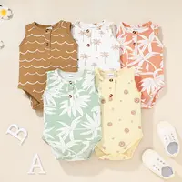 Newborn Babies 0 To 3 Months Baby Clothes Summer Crawl Clothes Baby Sleeveless One-piece Vest  Bodysuit Romper Baby Girl Clothes