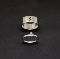 fashion lightning lovers rings silver plated hollow lightning engagement wedding rings couple jewelry accessories