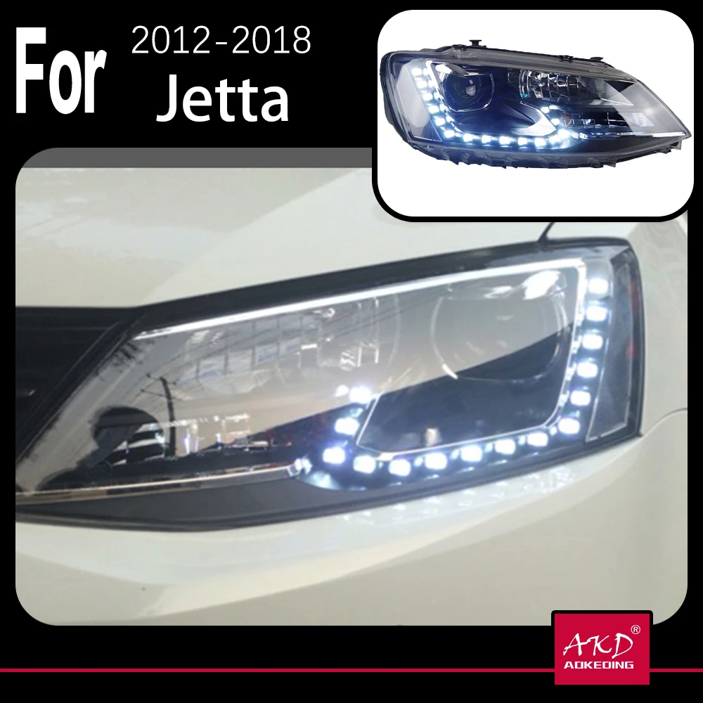 Автомобильная модель фары AKD для VW Jetta MK6 светодиодные DRL ходовые огни Bi-Xenon Beam