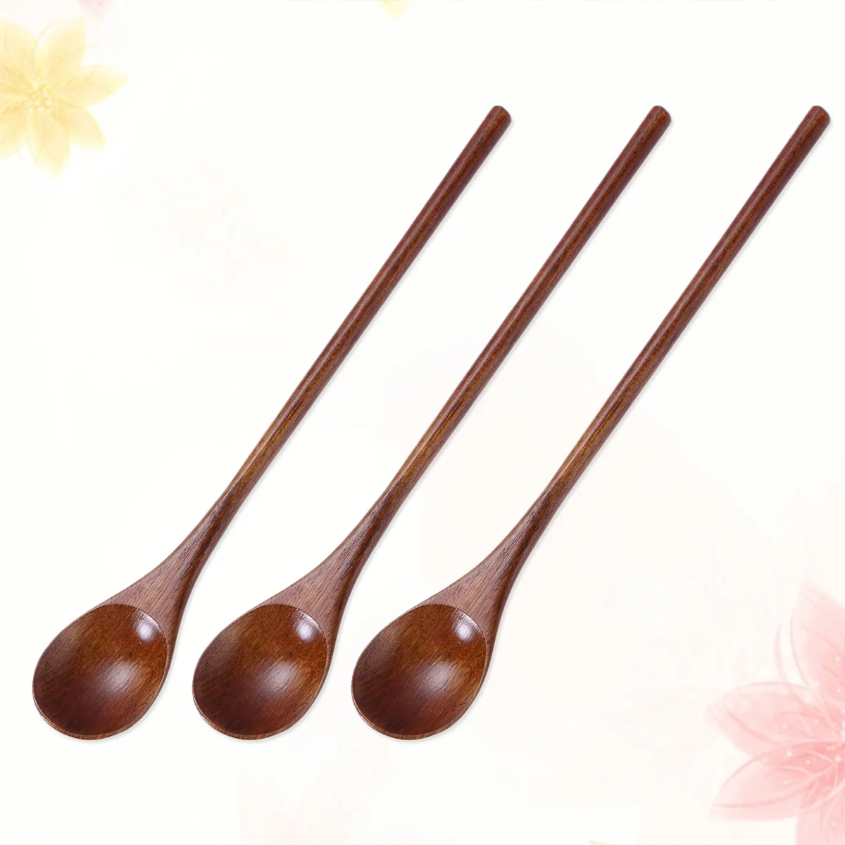 

3 Pieces Eco Friendly Natural Wooden Spoon Set for Eating Mixing Stirring Cooking Coffee Demitasse Tea Dessert