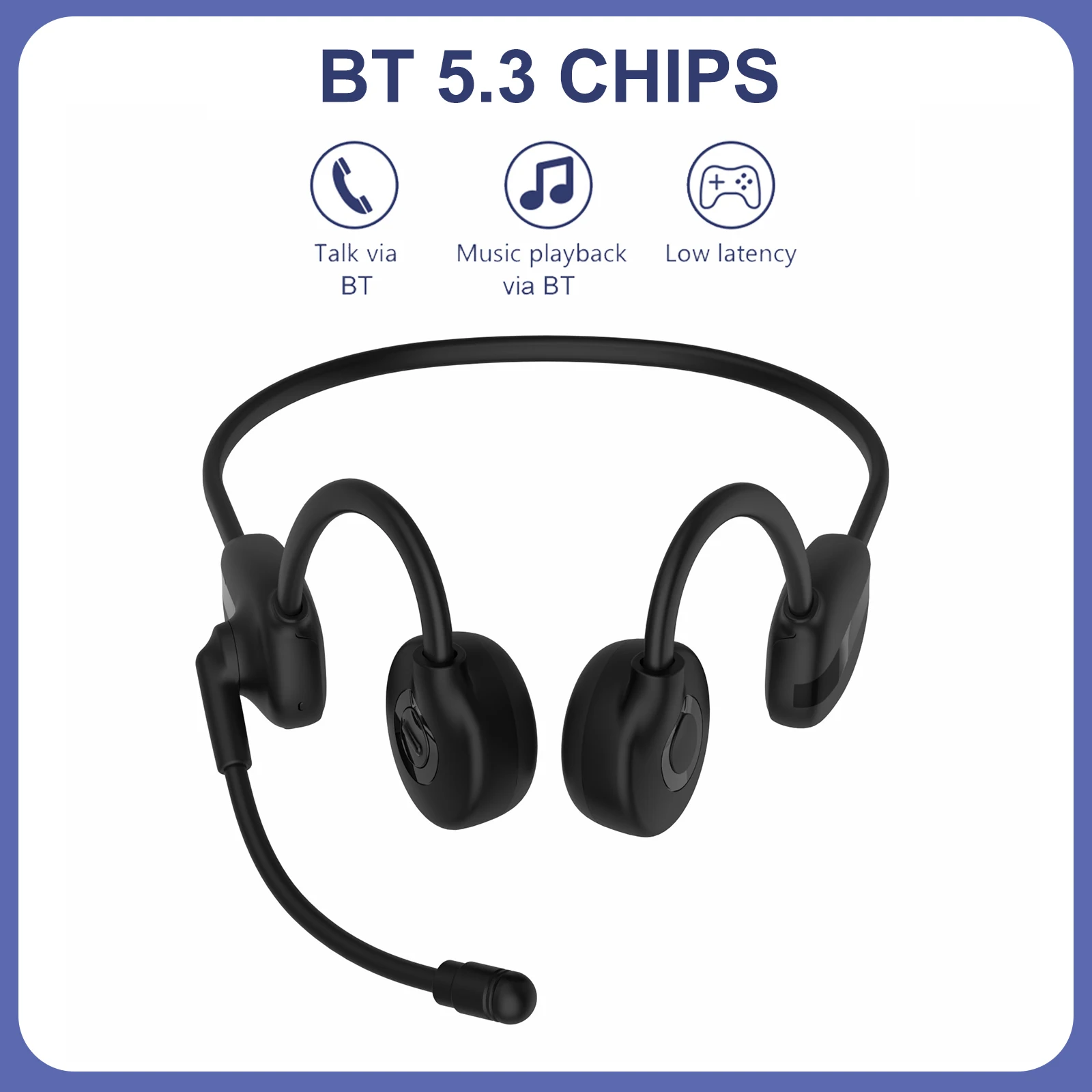 

Беспроводные Bluetooth BT 5,3 наушники BH628 с костной проводимостью, уличные спортивные водонепроницаемые наушники для бега, велоспорта, гарнитура ...
