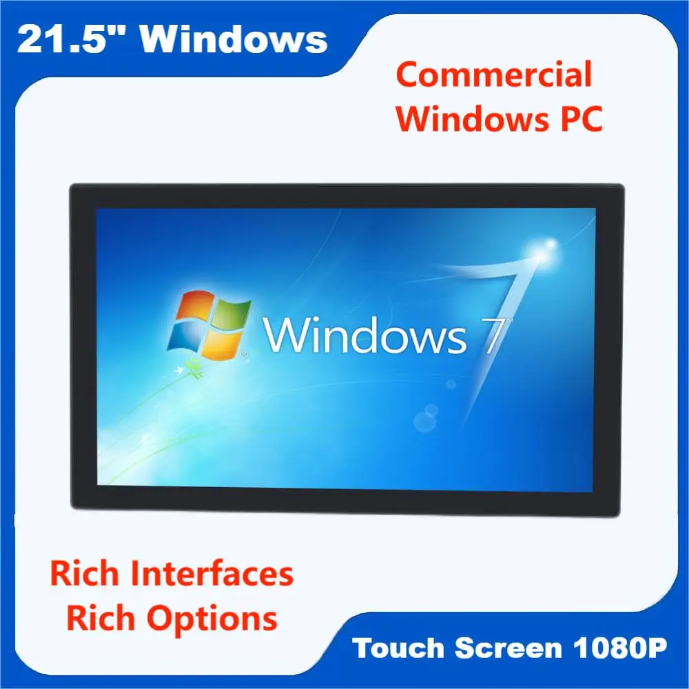 21.5 Inch Wall Mount Windows Industrial Tablet Capacitive Touch Screen Intel PC Monitor AIO Kitch Display Advertising Player
