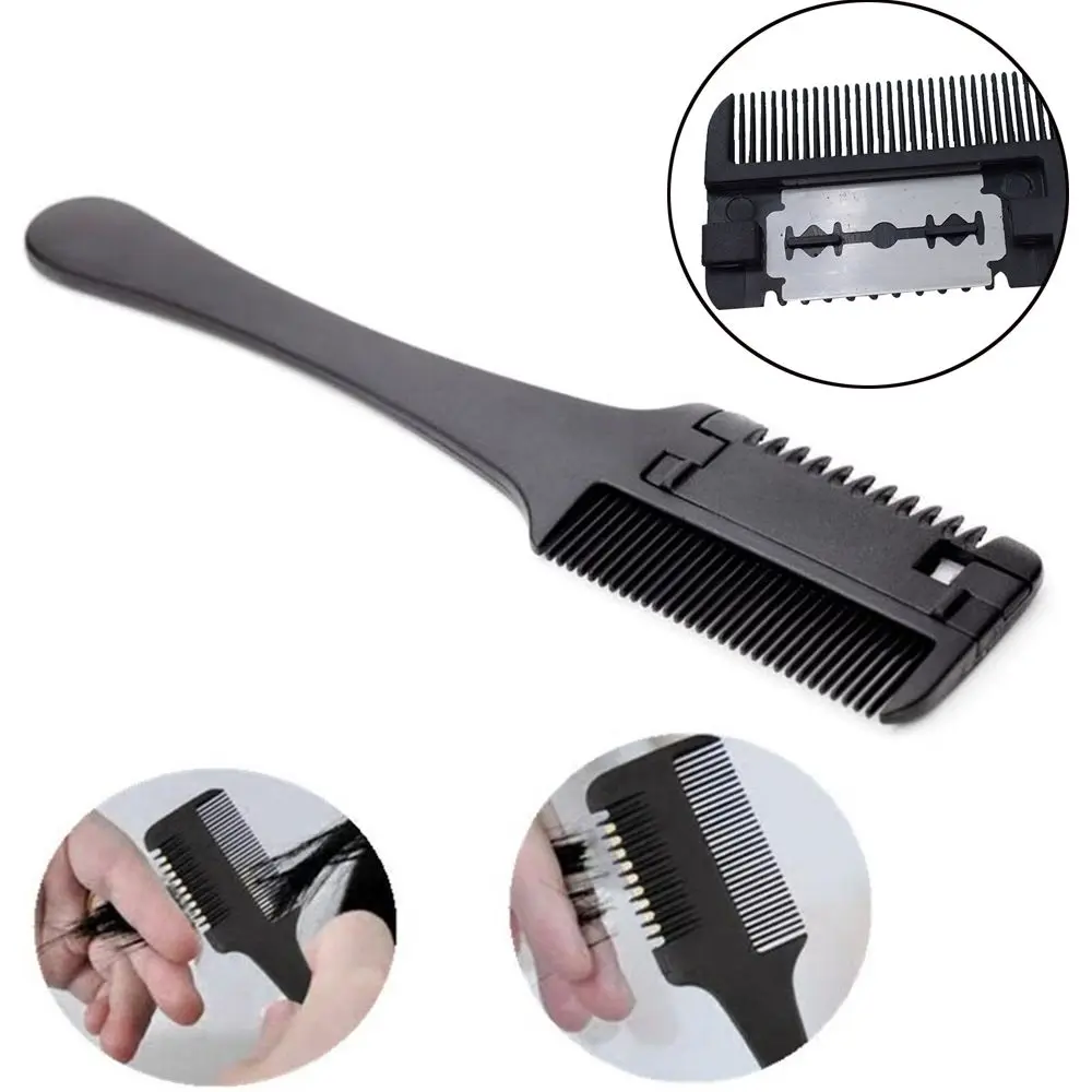 

Hair Styling High Quality Hair Dresser Hair Cutting Thinning Hair Razor Comb Double Sides DIY Trimmer with Blades