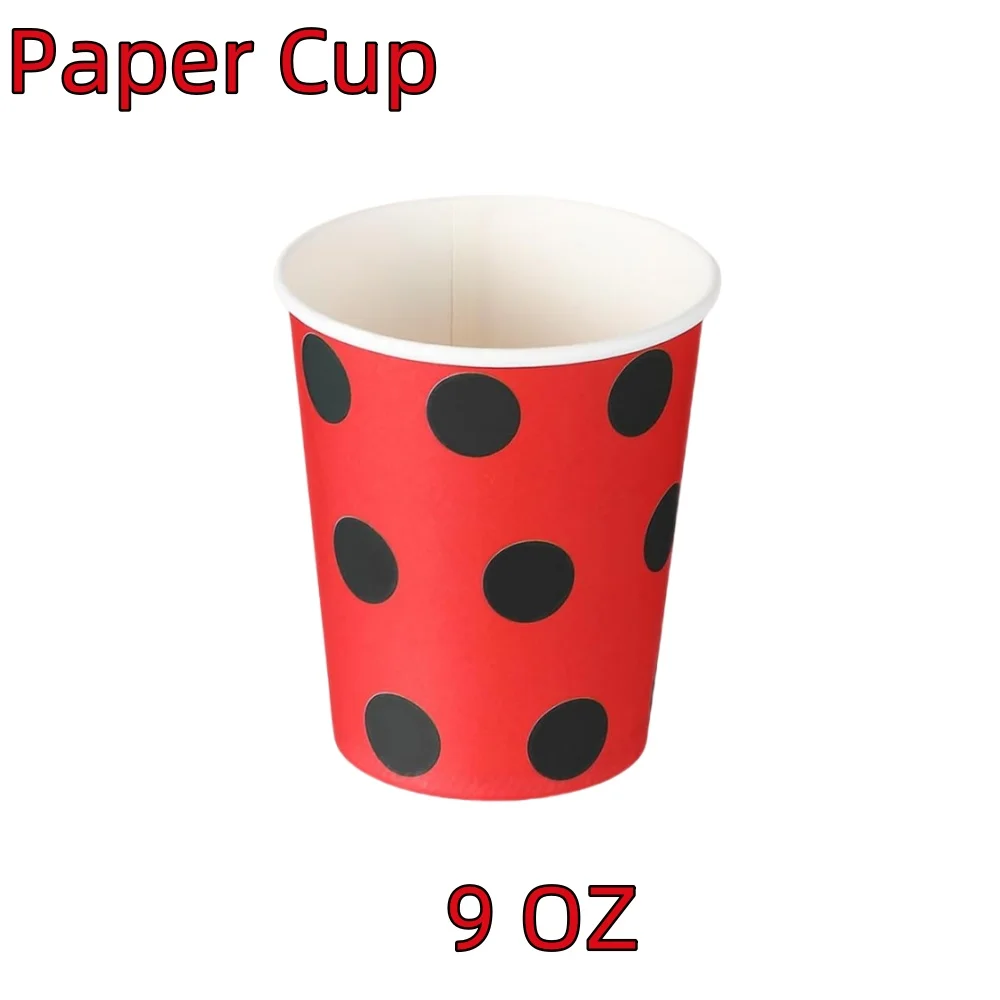 Украшения для дня рождения с божьей коровкой красная и черная посуда вечеринки