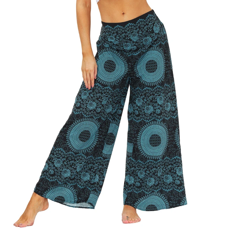 

Sports Yoga Pants Casual Straight-Leg Wide Leg Pants Ethnic Style Dance Practice Pants yoga pants plus size joggers women
