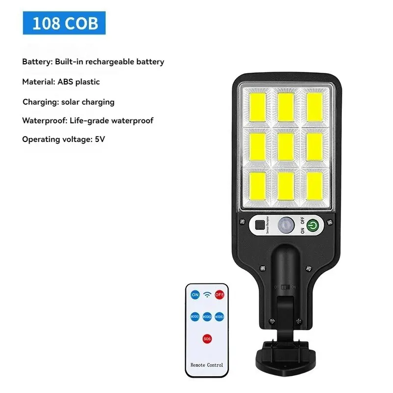 108 COB3 Индукционный Солнечный Уличный Фонарь Светодиодное Освещение