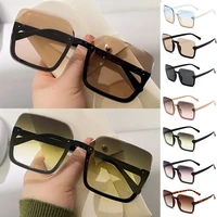 uv400 protection square rimless sunglasses for women tinted frameless eyewear summer vintage transparent gradient sun glasses