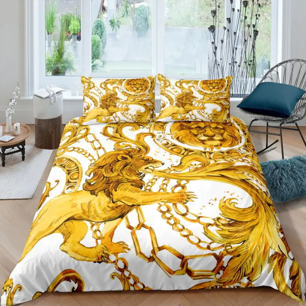 

European-Style Printed Quilt Cover Bedding Set 180x210 Double Size Luxury Duvet Cover 2/3Pcs Perfect for the Current Season