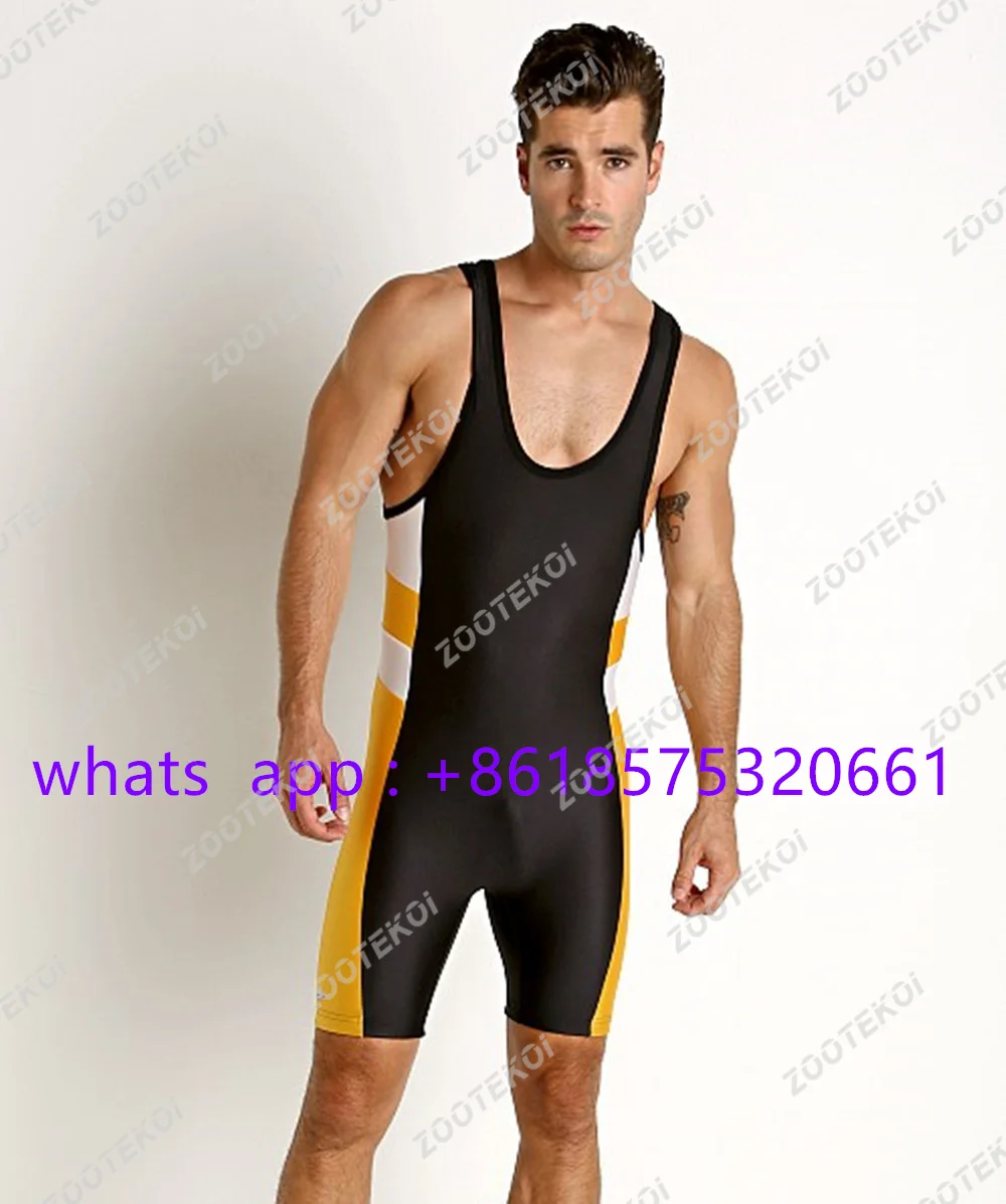 

New Wrestling Suit Freestyle Competition Training One-piece Wrestling Suit Men High powerlifting suit Wrestling Singlet Bodysuit